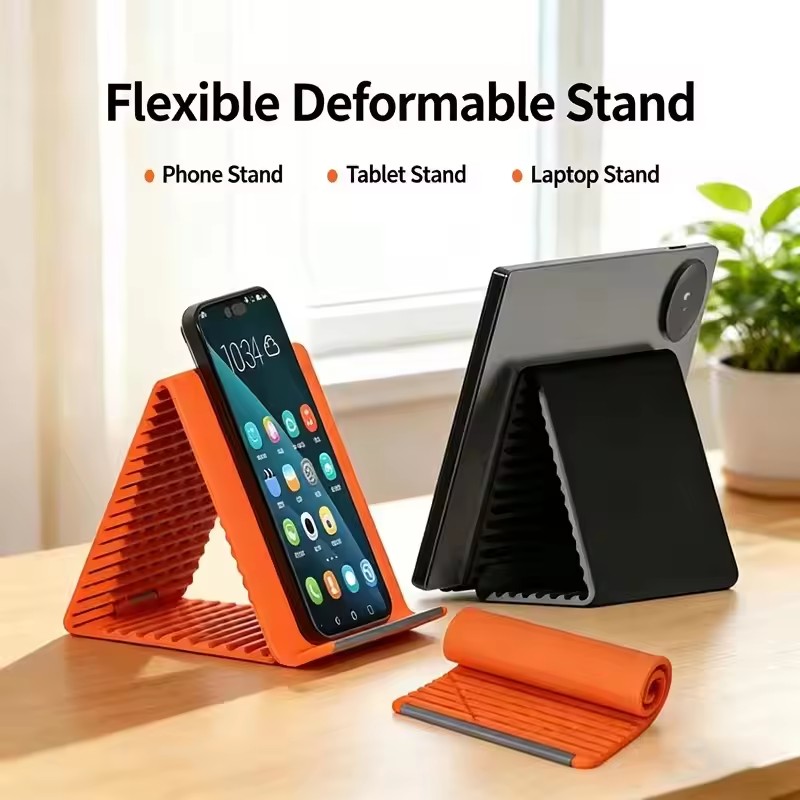 Desk Accessories - 怠惰な携帯電話スタンドシリコンデスクトップタブレットラップトップホルダークリエイティブフレキシブル折りたたみ式変形スタンドトラベルアクセサリー
