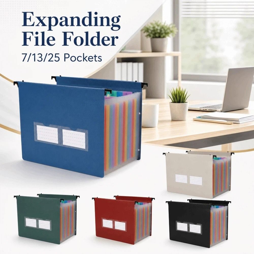 Expandable Accordion File Folder 13 Pockets - 7/13/25 ポケット拡張ファイルフォルダー防塵防水アコーディオンファイルフォルダー多機能大容量