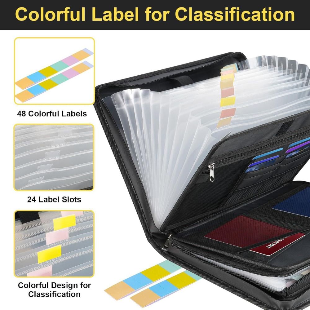 13ポケットのジッパー付きアコーディオンファイルオーガナイザ - Expandable Accordion File Folder 13 Pockets のレビューと価格