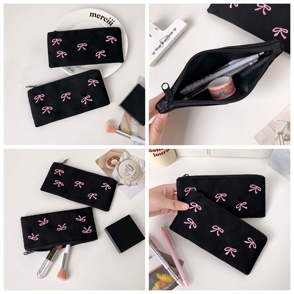 ちょう結びリボン文具バッグ大容量美的韓国スタイルペンケースデ - Aesthetic Large Pencil Case Pouch のレビューと価格