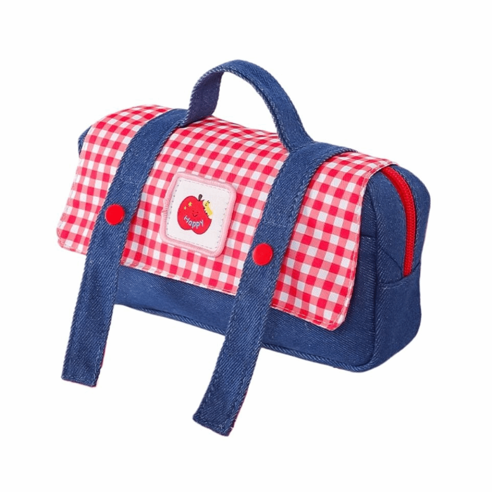 デニムフルーツカウボーイペンシルケースチェック柄とドット柄韓 - Aesthetic Large Pencil Case Pouch のレビューと価格