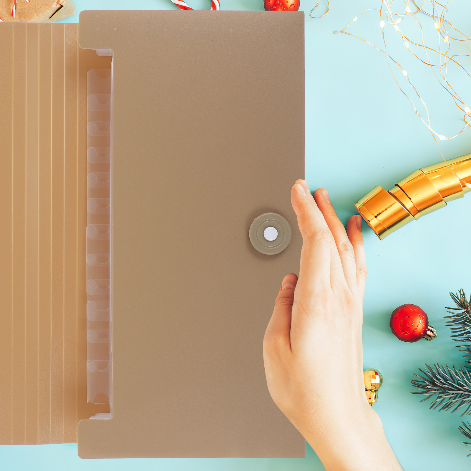 13ポケット拡張式ファイルフォルダー、持ち運び可能な伸縮バン - Expandable Accordion File Folder 13 Pockets のレビューと価格